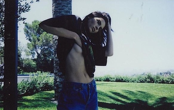 Kendall posing on T shirt