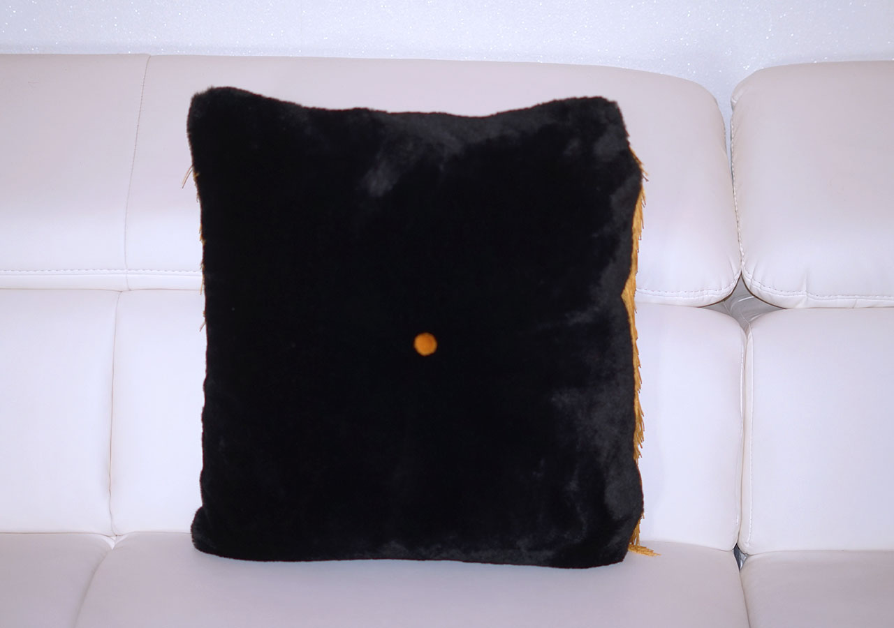 Fur throw pillow