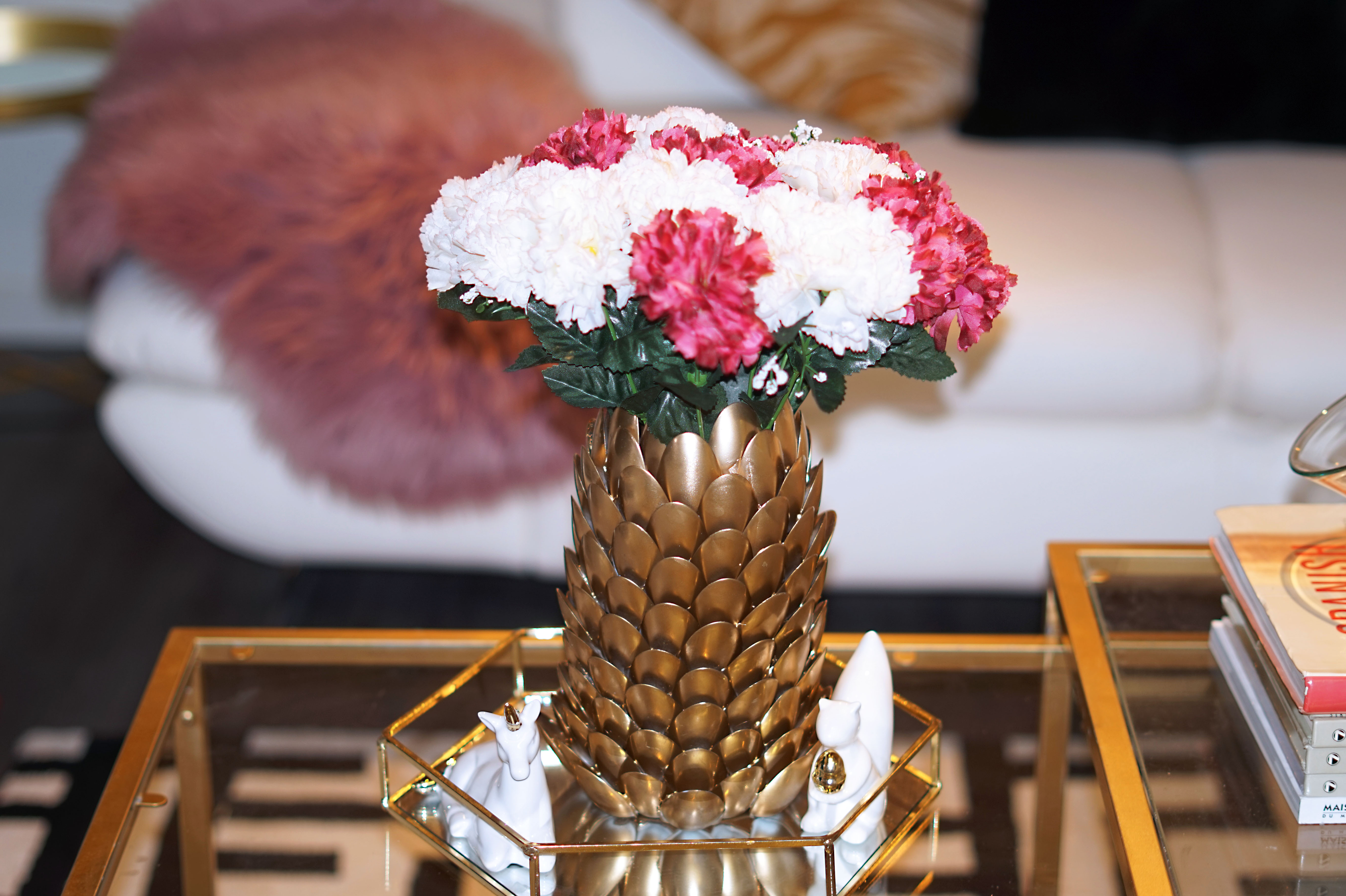 Gold flower vase