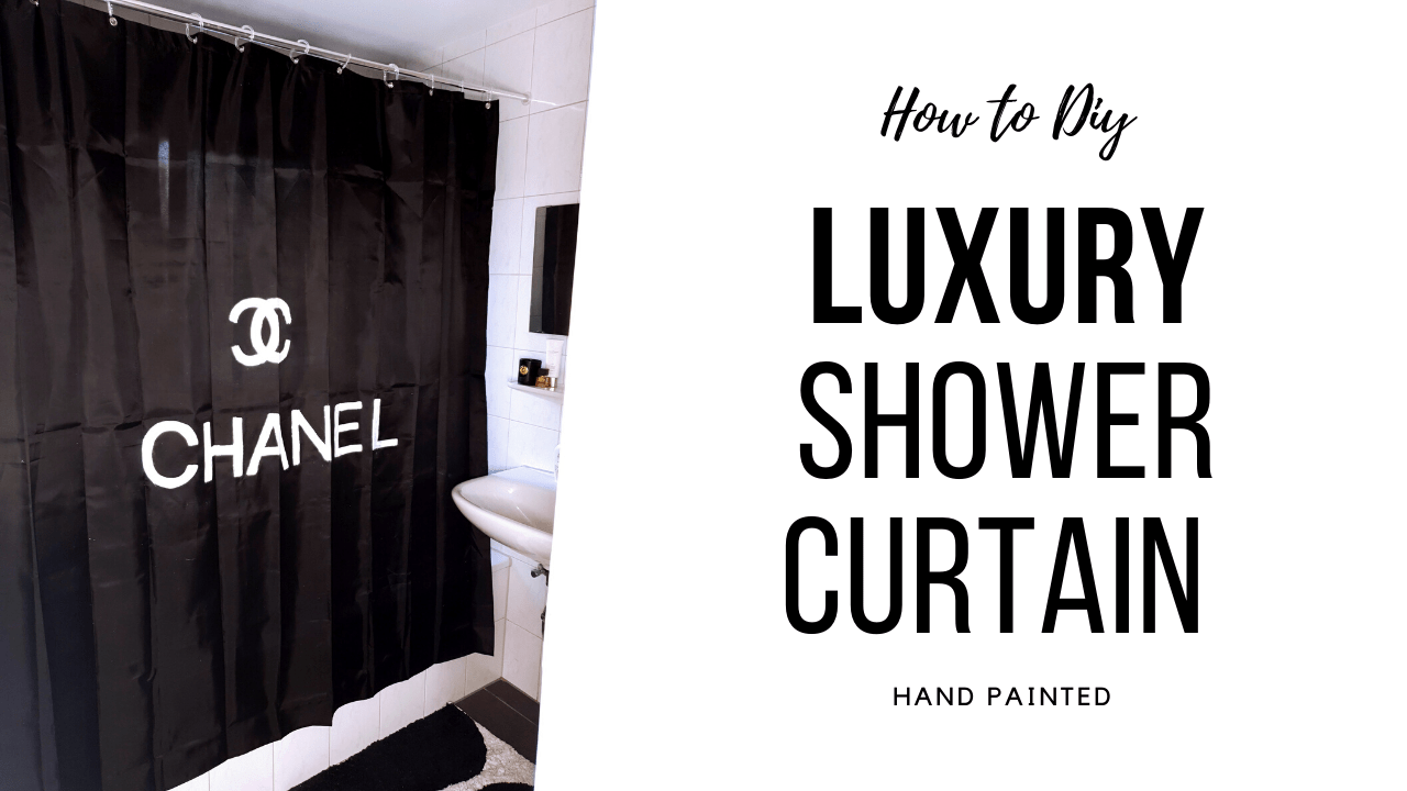 Black Chanel logo Shower curtain