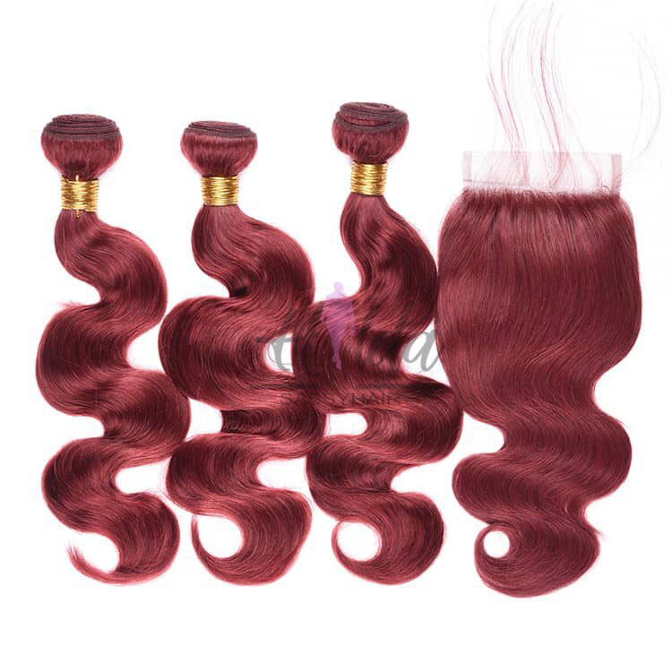Burgundy Body wave Human Hair